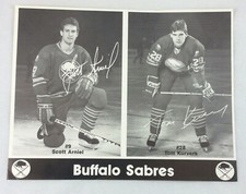NHL 1986-87 Buffalo Sabre Shots Photo-Scott Arniel and Tom Kurvers