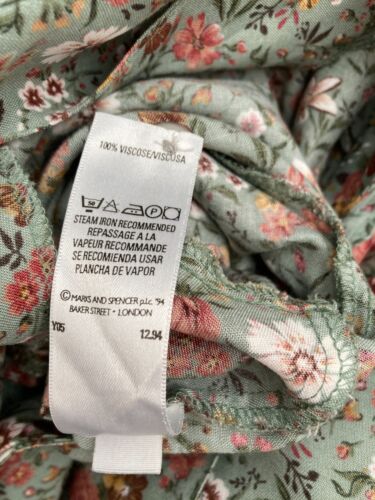 Vintage M&S Marks & Spencer St Michaels Tee Shirt Kleid Ditsy Floral Grün 12 - Bild 14 von 14
