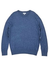 Mens Blue Heather Lightweight V-Neck Sweater Small