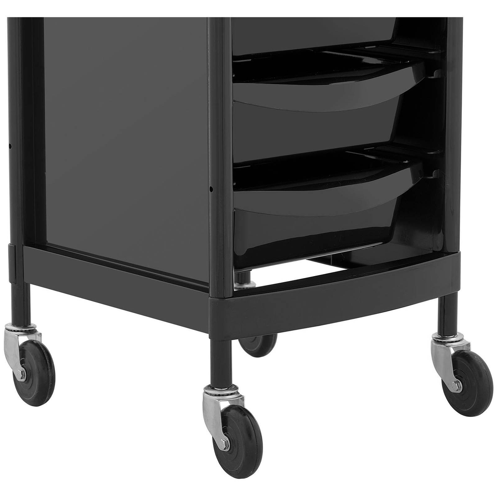 Rollbarer Friseurtrolley Friseurwagen Kosmetikwagen 6 Schubladen 10 kg schwarz