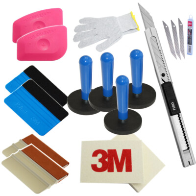 FB11 Set Profi Folierung SET Magnet Rakel Folienmesser Antistatische Handschuhe