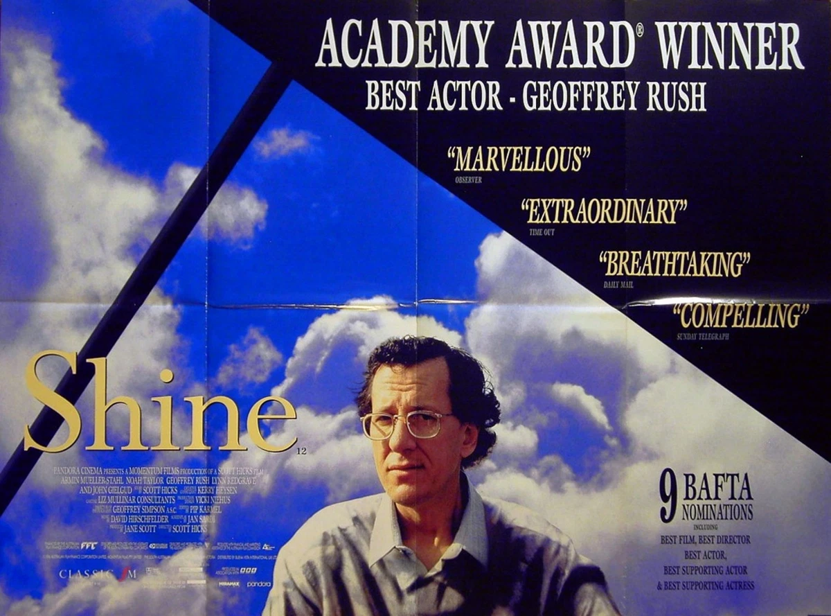 SHINE 1996 Geoffrey Rush, Armin Mueller-Stahl UK ACADEMY AWARD POSTER | eBay