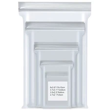 400 Pcs Small Plastic Ziplock Bags Clear Reclosable Mini Baggies, 4 Sizes