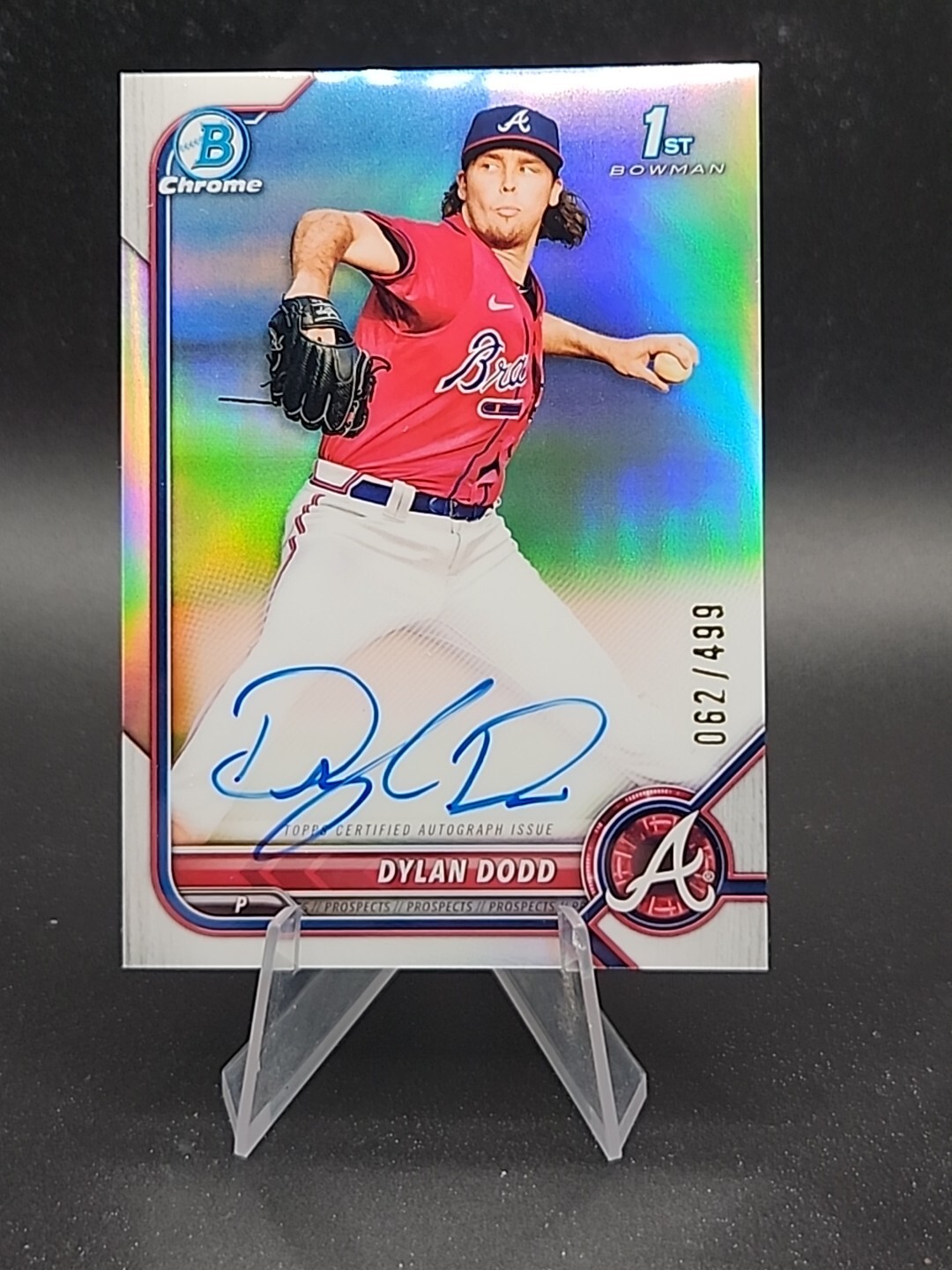 Dylan Dodd On-Card Auto 2022 Bowman Chrome Refractor SP #/499 CPA-DD