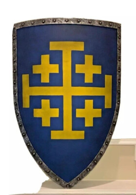 Medieval Heater Shield Steel Templar Knight Warrior Design Crusader Battle