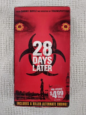 28 Days Later VHS 2003 Blockbuster Blue Tape OOP Rare HTF Horror Zombie Alt End!