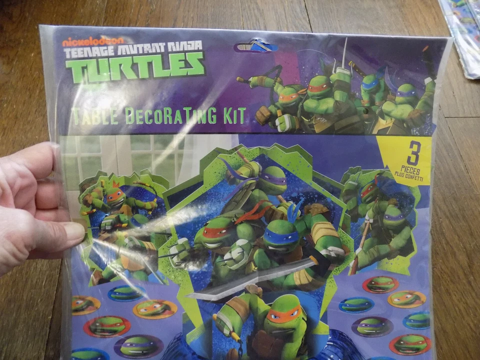 Vtg Teenage Mutant Ninja Turtles TMNT Table Decorating Kit 3D Centerpieces NEW - Image 2 of 4
