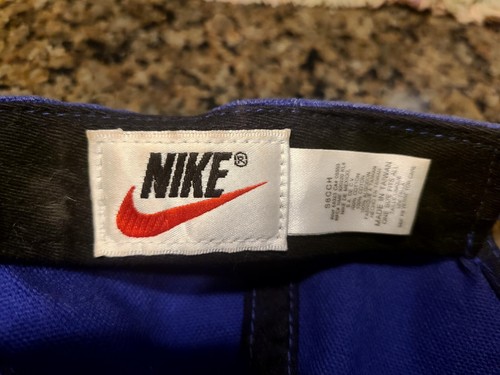 Vintage 90’s Nike Swoosh Logo Hat Blue Retro with the Racing Stripe-- Rare - Picture 11 of 19