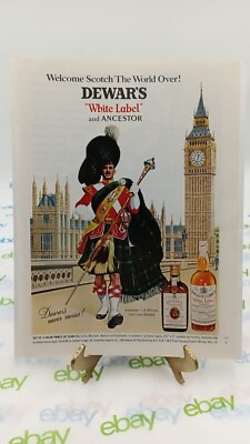 1969 White Label Dewar's Scotch Whisky Vintage PRINT AD