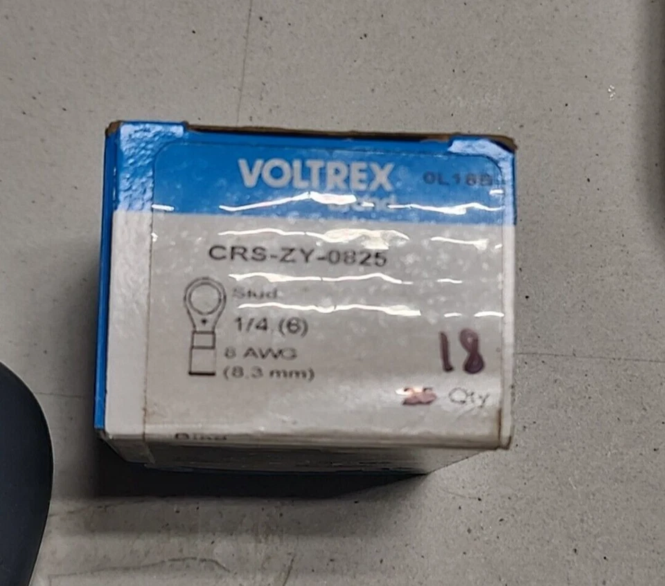 18 Pc. VOLTREX BRAND CRS-ZY-0825 Tongue T.  Stud 1/4 (6) 8AWG (8.3 mm) [RC 6-2]  - Image 4 of 4