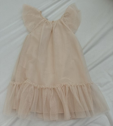 H&M Girl's Sparkle Shimmer Layered Tulle Dress Size 3/4 Years Blush Pink Flutter - Picture 5 of 6