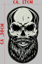 Human Bardet Skull Aufnäher Rückenpatch Höhe ca. 30cm  Breite ca. 17cm