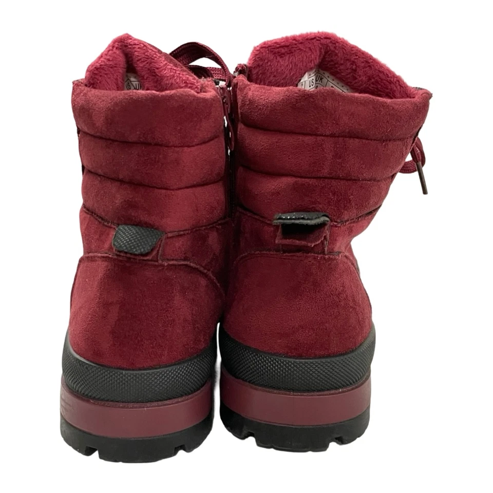 Botas Senderismo Rojo Lona y PVC Suave Superior Suelas Acanaladas Para Mujer Talla 10 EU 41 Foto 3 de 4