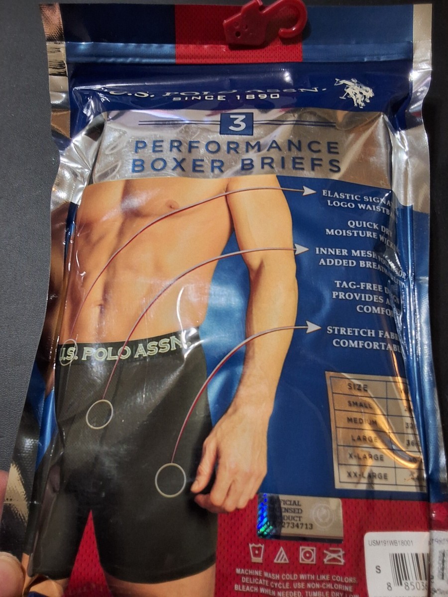 とと U.S. Polo Assn 3 Pack SMALL STRETCH PERFORMANCE BOXER BRIEFS
