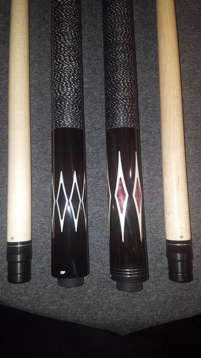 2) Dale Perry pool cues with stage 4 IV shafts, a case & joint
