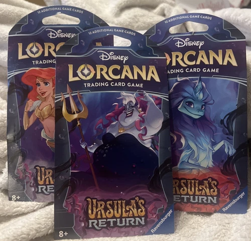 Disney Lorcana TCG Ursula's Return Booster Packs x3 - Full Art Set!