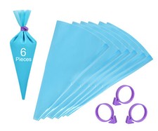 6 Pieces Reusable Silicone 12 Inches Icing Tips Pastry Piping Bags Cookies Cake