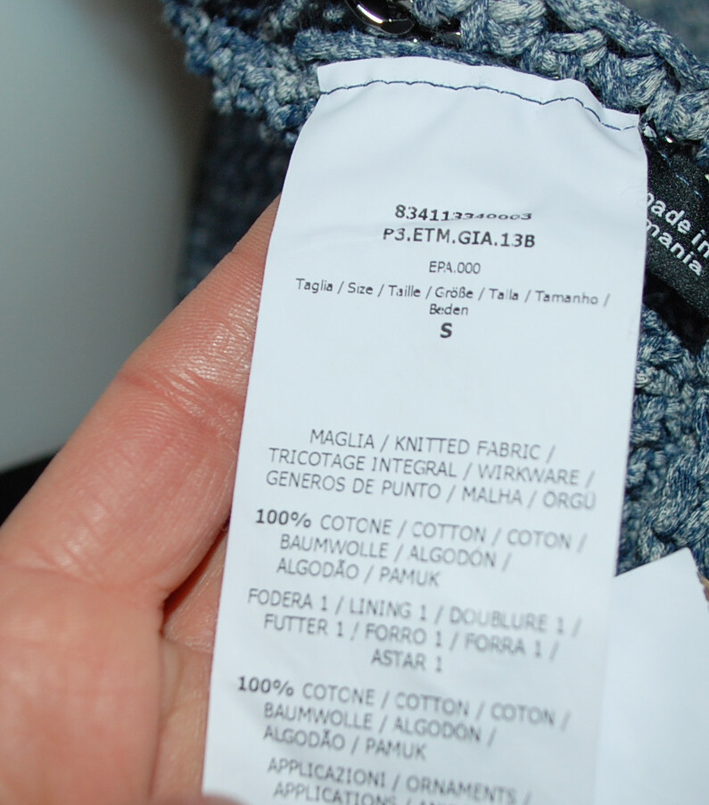 Veste Femme Max Mara – Bouclé Coton Bleu – Taille S – Occasion Comme Neuve – Avec Chaînes