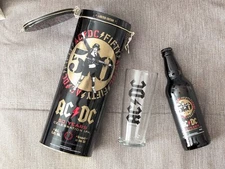 AC/DC Collectors Gift Tin 50 years Celebration Set IPA Glass NEW 'empty bottle'
