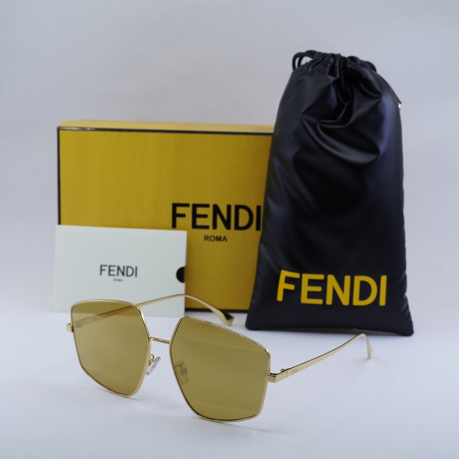 FENDI FE40016U 30G Gold Mirrored Sunglasses 60-14-140 Authentic