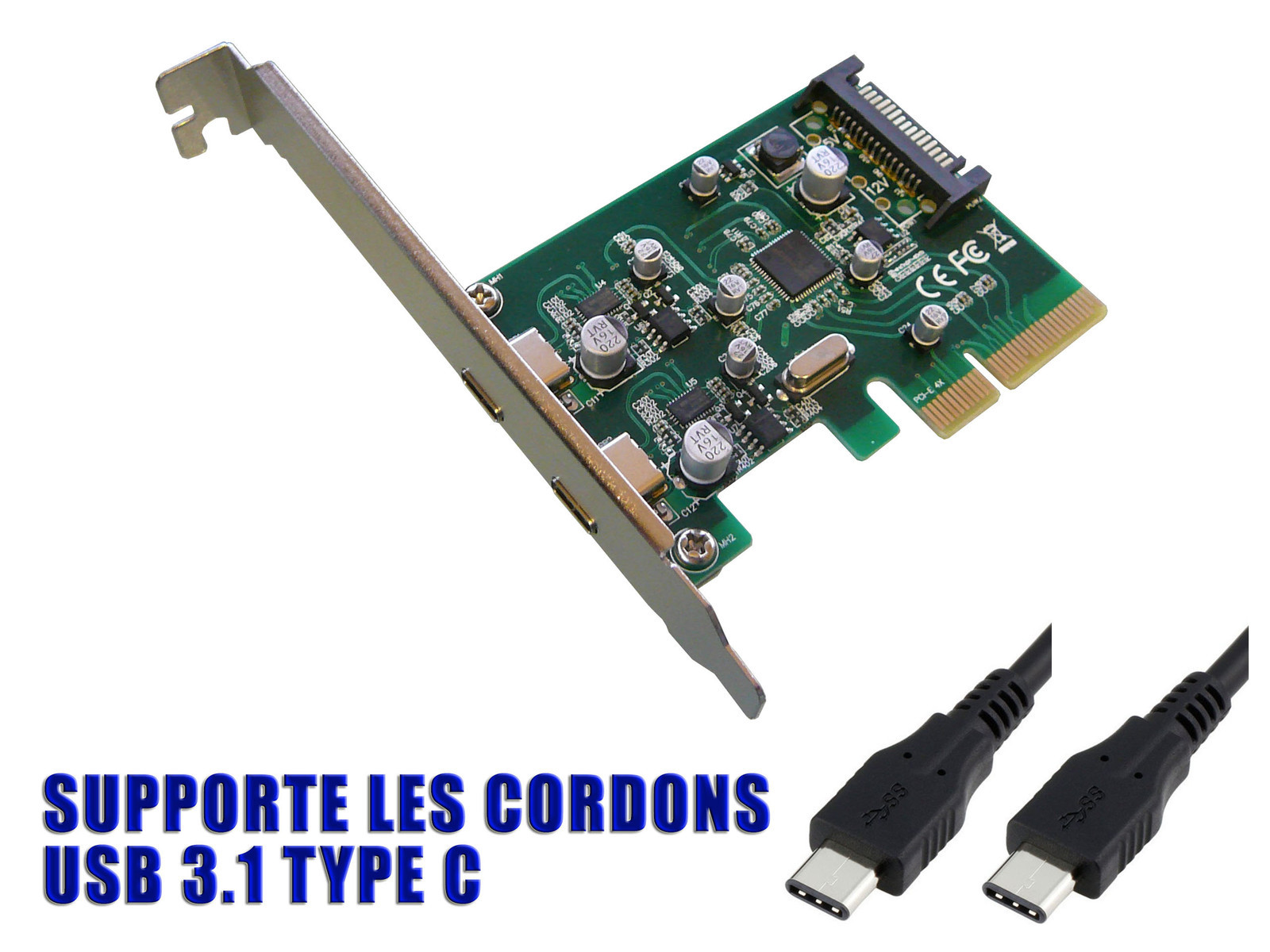 Pcie USB 3.1 - 10 GB - 2 Porte Su Squadra Posteriore - Tipo C - Chipset