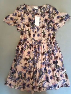 ASOS DRESS SZ 12 SPRING FLORAL SHIFT CASUAL LOOSE FIT VILA WOMENS COTTAGECORE