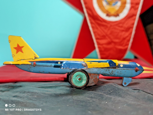 VINTAGE AIRPLANE 'ANTONOV' TIN TOY AEROFLOT JET 60s USSR SOVIET ERA CCCP METAL - Picture 8 of 24