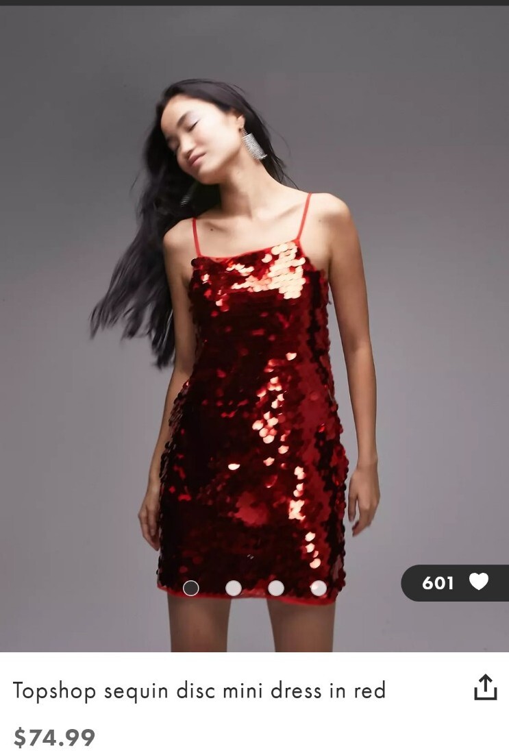 topshop red sequin dress Topshop