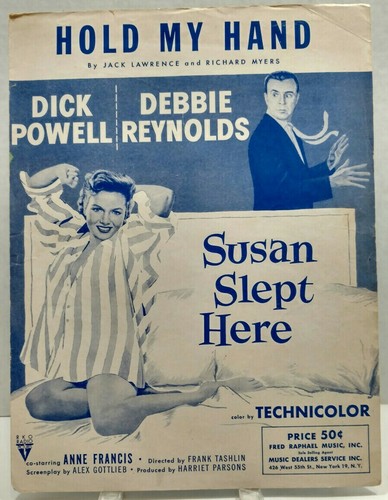 Hold My Hand Sheet Music Film Soundtrack Susan Slept Here Piano Vocals       F3M