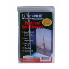 Ultra Pro Soft PostCard Sleeves - 100 count Holds Postcards size 3 11/16 X 5 3/4