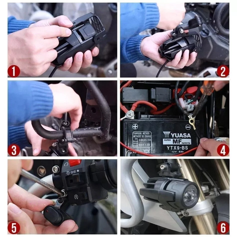 Luces de conducción auxiliares LED antiniebla para BMW K1600 R1200GS R1100GS F700GS ADV Foto 4 de 4