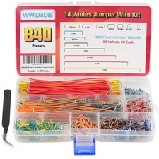 WWZMDiB 840 Pin Breadboard Jumper Wires Kit 14 Vaules 2-125mm