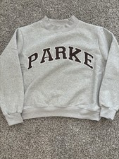 Parke Women's Varsity Mockneck Sweatshirt Gray, Oversized Size L/Xl