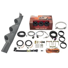 GlowShift W7 Boost EGT Fuel PSI Gauges + Gray Pod for 11-16 Ford Super Duty