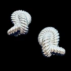 Joan Rivers Vintage Silver Tone Clip on Earrings Twisted Knot Costume Jewelry