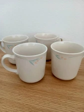 Vintage Corning Corelle Windflower Coffee Tea Cups Set of 4