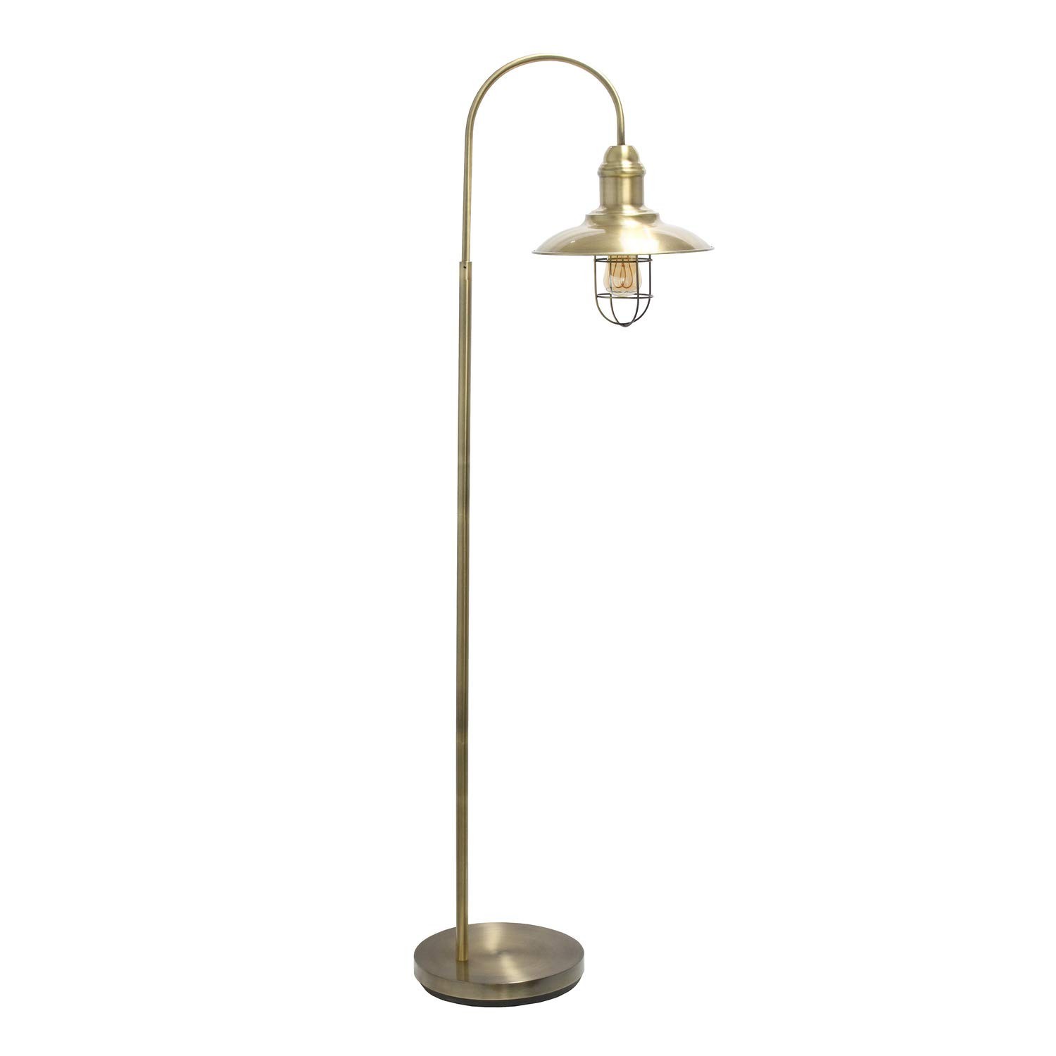 Rustic Open Cage Floor Lamp in Antique Brass Finish LF1032-ABS
