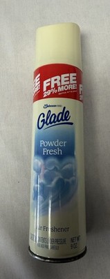 VINTAGE Glade Powder Fresh Air Freshener Spray 9  OZ 1992  NO CFCs Mostly Full