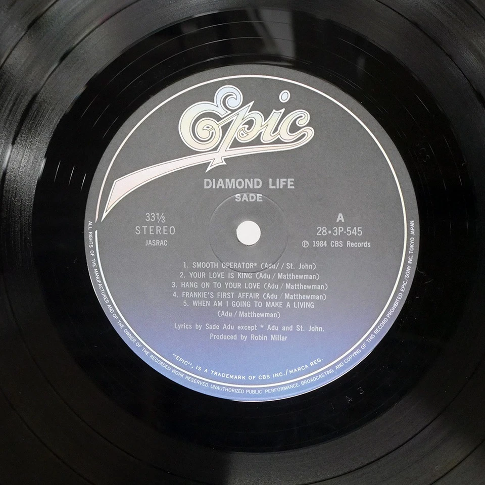 SADE DIAMOND LIFE EPIC 283P545 Japan OBI VINYL LP - Image 3 of 3