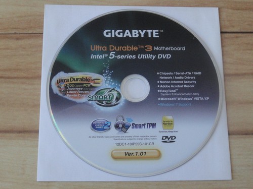 GIGABYTE VER. 1.01 ULTRA DURABLE 3 MOTHERBOARD INTEL 5-SERIES UTILITY DVD