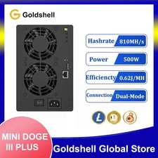 Goldshell Mini DOGE III Plus 810MH/s 500W 0.62J/MH LTC DOGE BELLS Miner with PSU