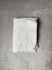 Carter's Love You Words Baby Receiving Blanket White Flannel Gray Writing Lovey