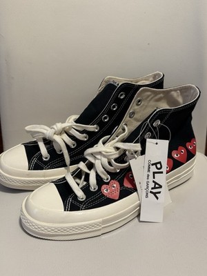 Converse Chuck Taylor Comme des Garçons PLAY Black High Top Sneakers Men 8.5