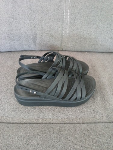 Crocs Literide "Brooklyn" Black Platform Sandals SZ 7~STORE RETURN - Picture 2 of 7