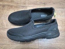 Image of Women's Wide Fit Skechers Go Walk Big Splash Black Trainers Size: UK 7 Eur 41