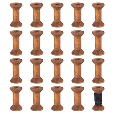20Pcs Antique Wooden Empty Spools 1.57 Empty Thread Spools Wooden Ribbon Spoo