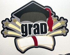 Graduation Scrapbook Title 3D Paper Pieced Die Cut College High School Layout   