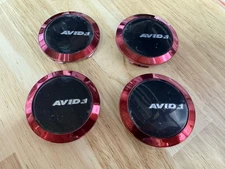 4 Cap Deal AVID.1 Wheel Red Trim Ring Center Cap 501-CK64 YZD