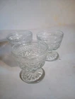 Set of 3 Vintage Anchor Hocking Wexford Glass Dessert Dishes