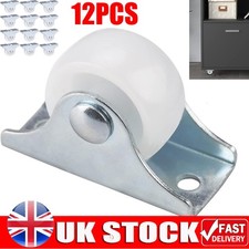 12PCS Fixed Castor Wheels for Furniture Cabinet Small Casters Non-Swivel 25MM UK